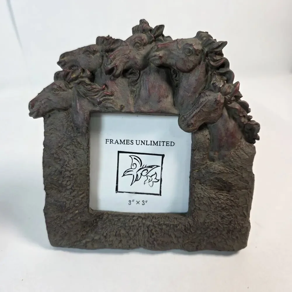 Rustic Western Wild Horses Vintage Frames Unlimited 3x3 picture frames set of 2